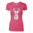 thumbnail image 2 of Deer Rose Animal Lover Womens Slim Fit Junior Tee, Hot Pink, Medium, 2 of 3