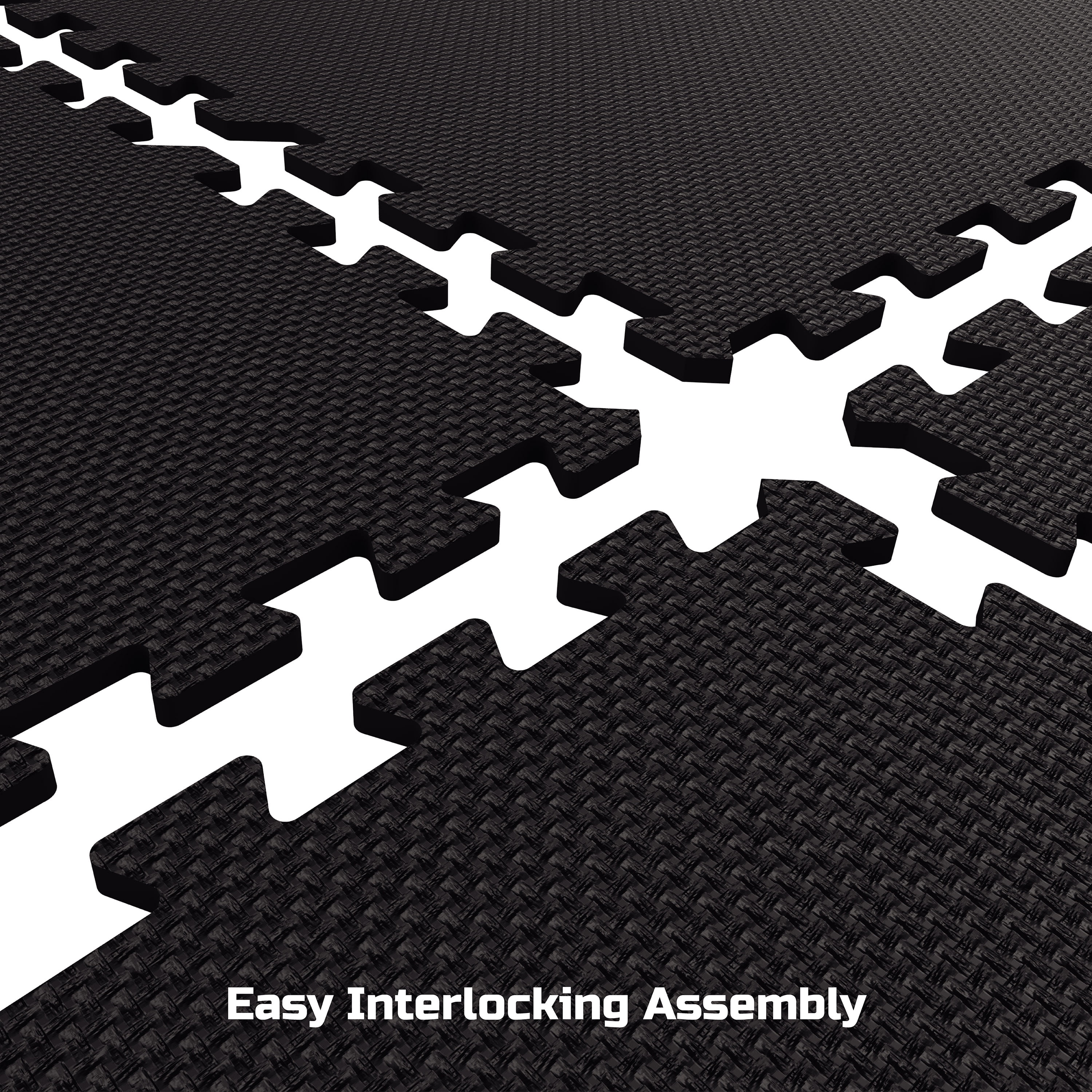 FitRx Pro Mat Exercise Mat, 24-Pack 24" x 24" Interlocking Foam Floor Tiles for Home Gym EVA Foam Mat, 96 sq. ft.