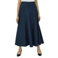 thumbnail image 3 of Bimba Women's Mid-Calf Cotton Skirt High Waist Flared A line Retro Boho Skirts, 3 of 9