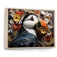 thumbnail image 2 of Designart "Modern Portrait of a Puffin Bird I" Animals Framed Wall Art - Coastal White Coastal Animal Entryway Framed Wall Art Print, 2 of 6