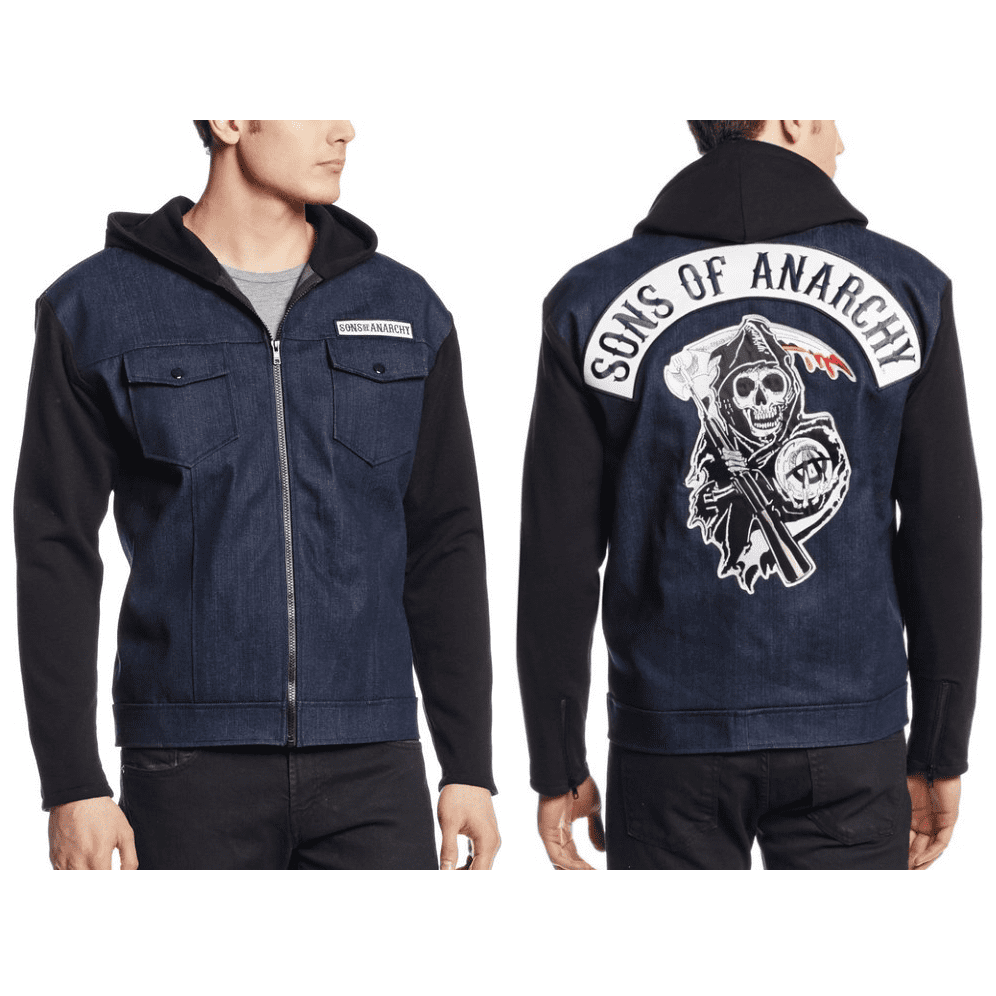 SOA Sons of Anarchy Hoodie Real Leather/Faux Leather Jacket Winter Hoodie Jacket