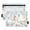Chickens and Wildflower, variant on Dailycode 2 Pack Pencil Pouch for 3 Ring Binder Smooth Zipper Folders with Pockets Clear Window Pencil Case, Traditional Striped with Flower Motifs