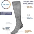 thumbnail image 5 of FUN TOES 80% Merino Wool Knee-High Boot Socks - Perfect for Winter Hiking, 3 Colors, 3 Pairs, Long Length, 5 of 5
