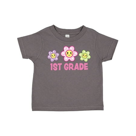

Inktastic 1st Grade with Polka Dot Flowers Gift Toddler Toddler Girl T-Shirt