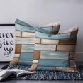 thumbnail image 2 of 14x14 Pillow Covers Set of 2, Blue Beige Brown Vintage Throw Pillow Covers Decorative Couch Cushion Case, Retro Farmhouse Elegant Pastoral Microfiber Square Pillowcases for Bedroom Car Living Room, 2 of 7