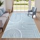 thumbnail image 1 of Alfombra Lahome Abstract, lavable, 150 x 210 cm, color azul y blanco, 1 of 6