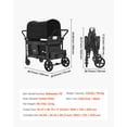 thumbnail image 6 of VEVOR Wagon Stroller for 4 Kids, Push Pull Quad Collapsible Stroller with Adjustable Handle, Safety Harness & Removable Canopy, 4-Seater Stroller Wagon for Camping, Dark Gray & Black (330LBS Loading), 6 of 9