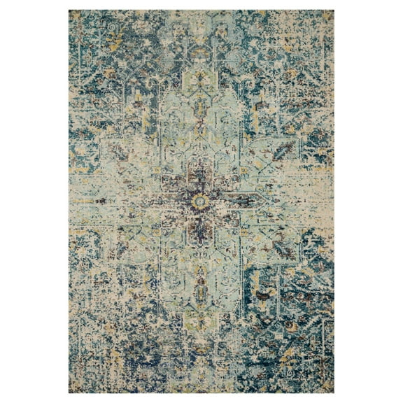 Loloi Nadia Abstract Aqua / Navy Area Rug