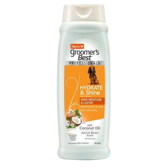 Hartz Groomer's Best Professionals Hydrate & Shine Dog Shampoo with Coconut Oil, 18oz