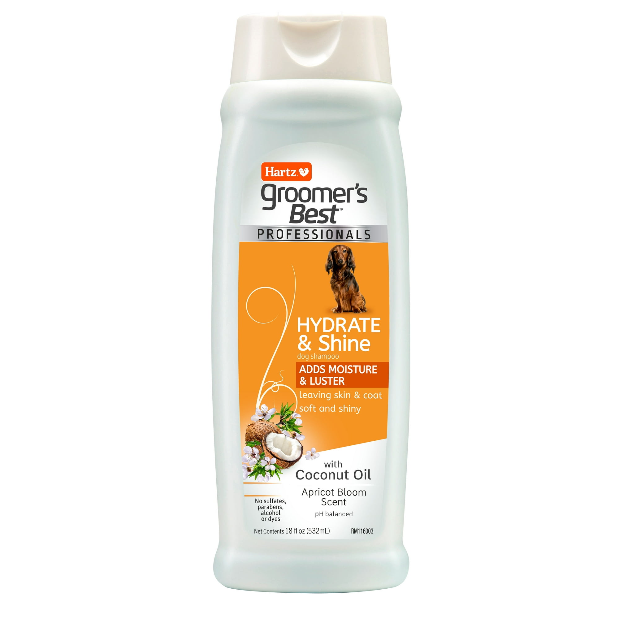 Hartz Groomer's Best Professionals Hydrate & Shine Dog Shampoo with Coconut Oil, 18oz