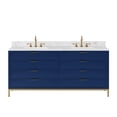 thumbnail image 2 of Water Creation Bristol 72" Wood Double Bathroom Vanity in Monarch Blue and White, 2 of 7