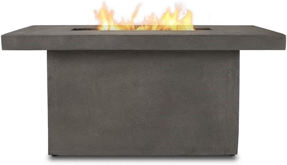 Real Flame Ventura 50" Rectangle Propane or Natural Gas Fire Pit Table With Hidden LP Tank in Glacier Gray