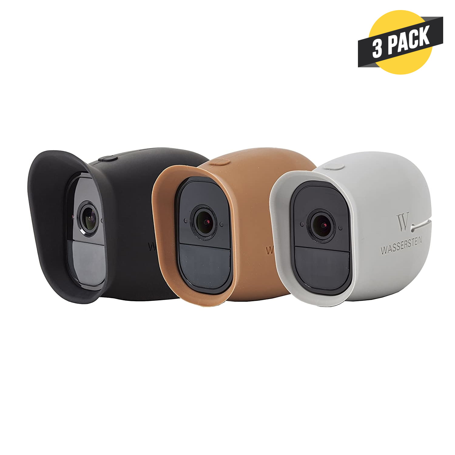 Wasserstein Silicone Skins with Sunroof Compatible with Arlo Pro & Arlo Pro Smart Security Cameras (3 Pack, Black/Brown/Grey) - Walmart.com