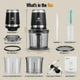 thumbnail image 6 of Food Processor, Electric Food Chopper with 2 Bowls (2 × 4 Cup) & 2 Dual-Layer S-Blade Sets, Meat Grinder & Vegetable Chopper for Meat, Onions, Garlic, Nuts, Salad & Baby Food, 6 of 6