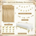 thumbnail image 4 of Golden Birthday Party Decorations for Women Girls, White Sand Beige Gold Balloons Tablecloth Birthday Sash Crown Fringe Curtain Butterfly Bday Decor, 4 of 7