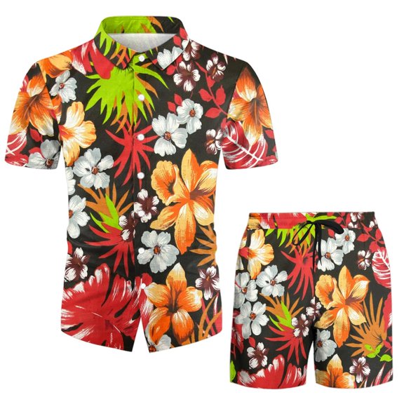 Vedolay Mens Short Sets Men's Short Sets Outfits 2 Piece Summer Tracksuit Short Sleeve Zipper Polo Shirt and Shorts Sets,Yellow M