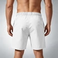 thumbnail image 5 of Mens Casual Shorts Lightweight Quick Dry Athletic Training Running Shorts Elastic Waist Drawstring Breathable Summer Beach Travel Shorts White L, 5 of 5