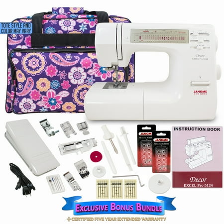 Janome Decor Excel Pro 5124 Sewing Machine with Exclusive Bonus Bundle