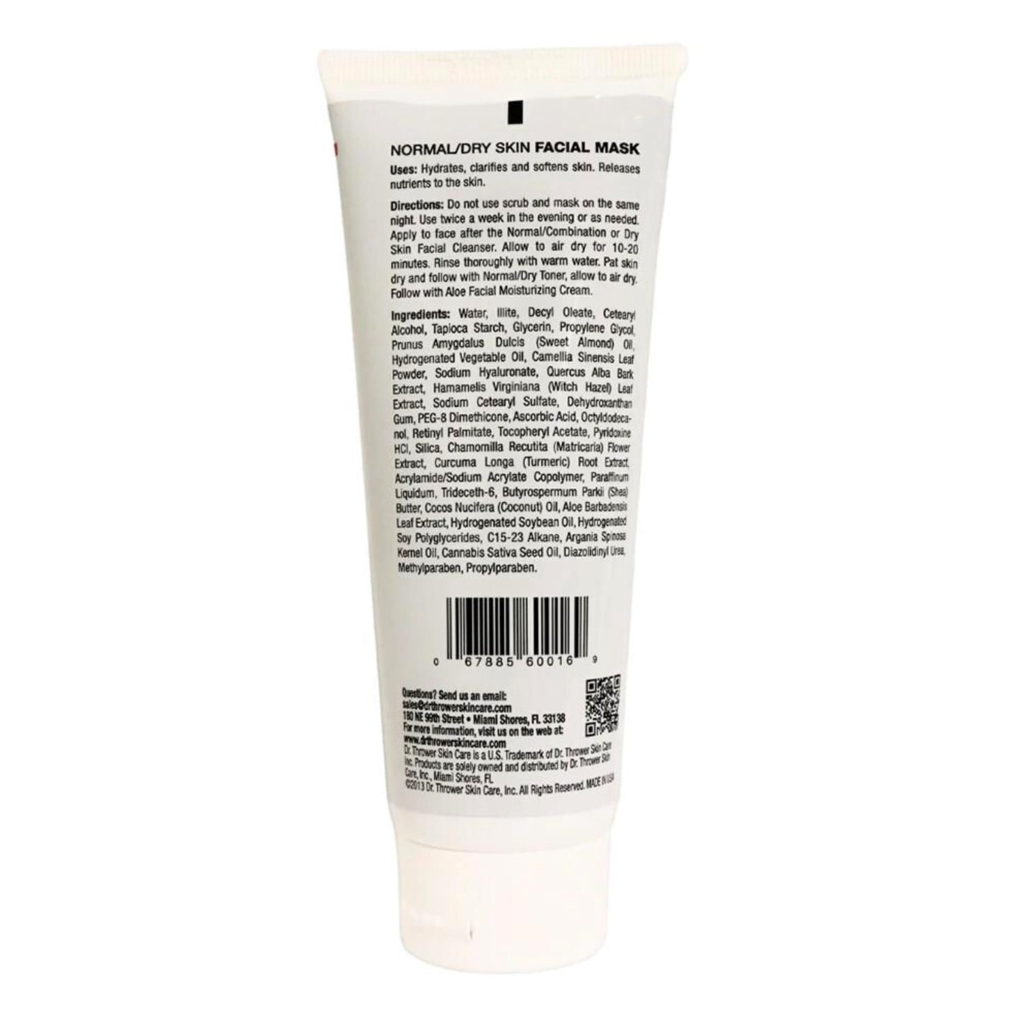 Dr. Thrower's Normal/Dry Skin Facial Mask with Turmeric and Vitamin C, 3.5 oz