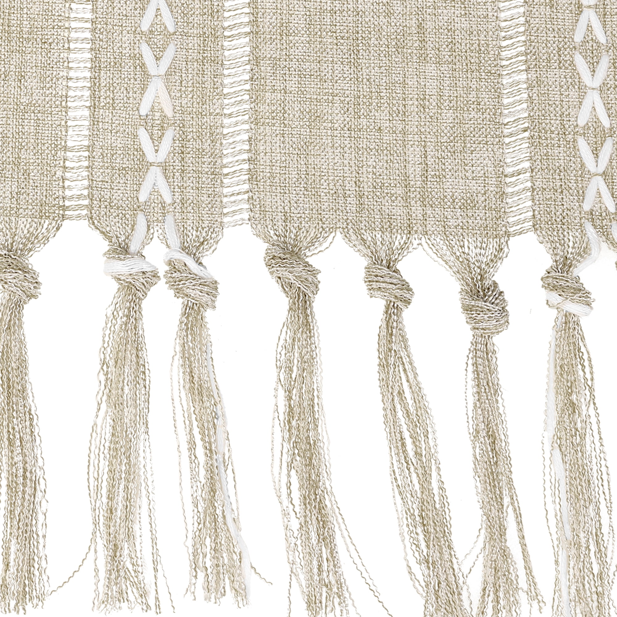 Unique Bargains Fringe Table Runner Hollow Out Table Flags for Daily Decoration Camel 13"x72"