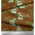 thumbnail image 3 of Soimoi Poly Georgette Fabric Rabbit,Van & Suitcase Travel Decor Fabric Printed Yard 52 Inch Wide, 3 of 3