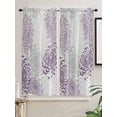 thumbnail image 2 of Purple Grey Chrysanthemum Bedroom Curtains 63 Inches length, Farmhouse Botanical Floral Modern Window Treatment Curtain Drapes, Rod Pocket Curtain Panels for Living Room Kitchen, 42"x63", 2 Panels, 2 of 7