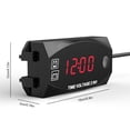 thumbnail image 3 of 2 in 1 Motorcycle Voltmeter LED IP67 Waterproof Voltage DC Detection Volt Meter Electronic Tester Clock Motor Volt Gauge Outdoor Detector Red Light, 3 of 9