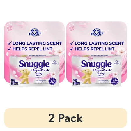 (2 pack) Snuggle SuperFresh Spring Burst Dryer Sheets, 105 Count
