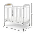 thumbnail image 4 of Foundations Serenity Clearview Compact Wood Crib with 3" Mattress, Fixed Side, Casters, White, 4 of 9