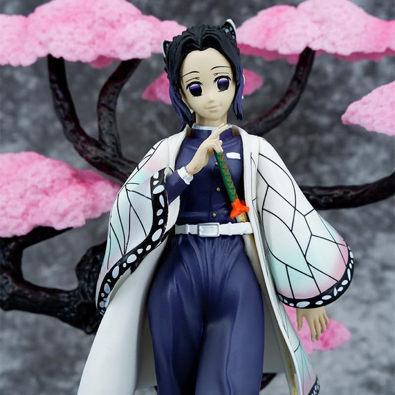 Agatsuma Figure Nezuko Figure Tanjirou Figure Kochou Shinobu Figure Scenes Figurine 20cm/7.9inch PVC Character Statue Souvenirs Anime Fans Gifts (Kochou Shinobu)
