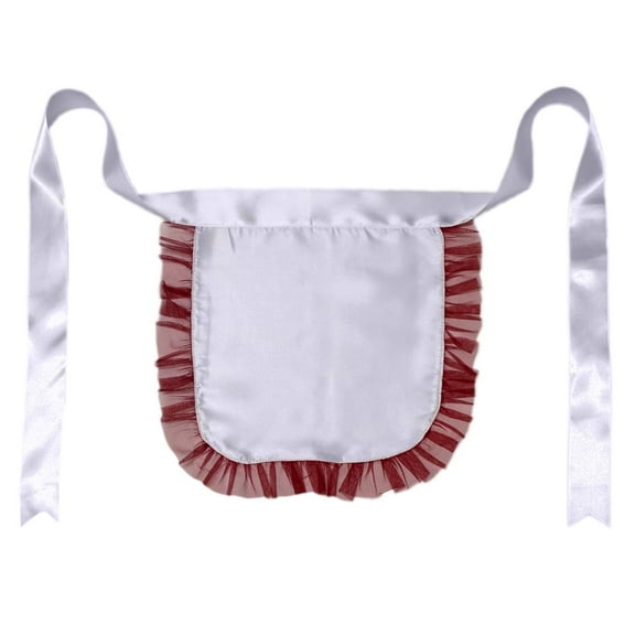 SeasonsTrading Nurse or Maid Apron with Red Lace Ruffles Costume Accessory