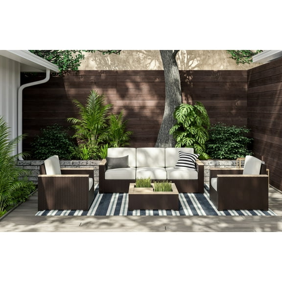 Homestyles Palm Springs Brown Outdoor Sofa Set