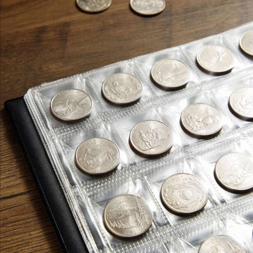 Protective Coin Holder Album 300 Pockets Leather Case Organizers For Currency Collections Pennies Quarters Organizing