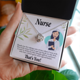 thumbnail image 2 of Simple Thank You Healthcare Medical Worker Nurse Appreciation Infinity Knot Necklace Message Card, 2 of 17