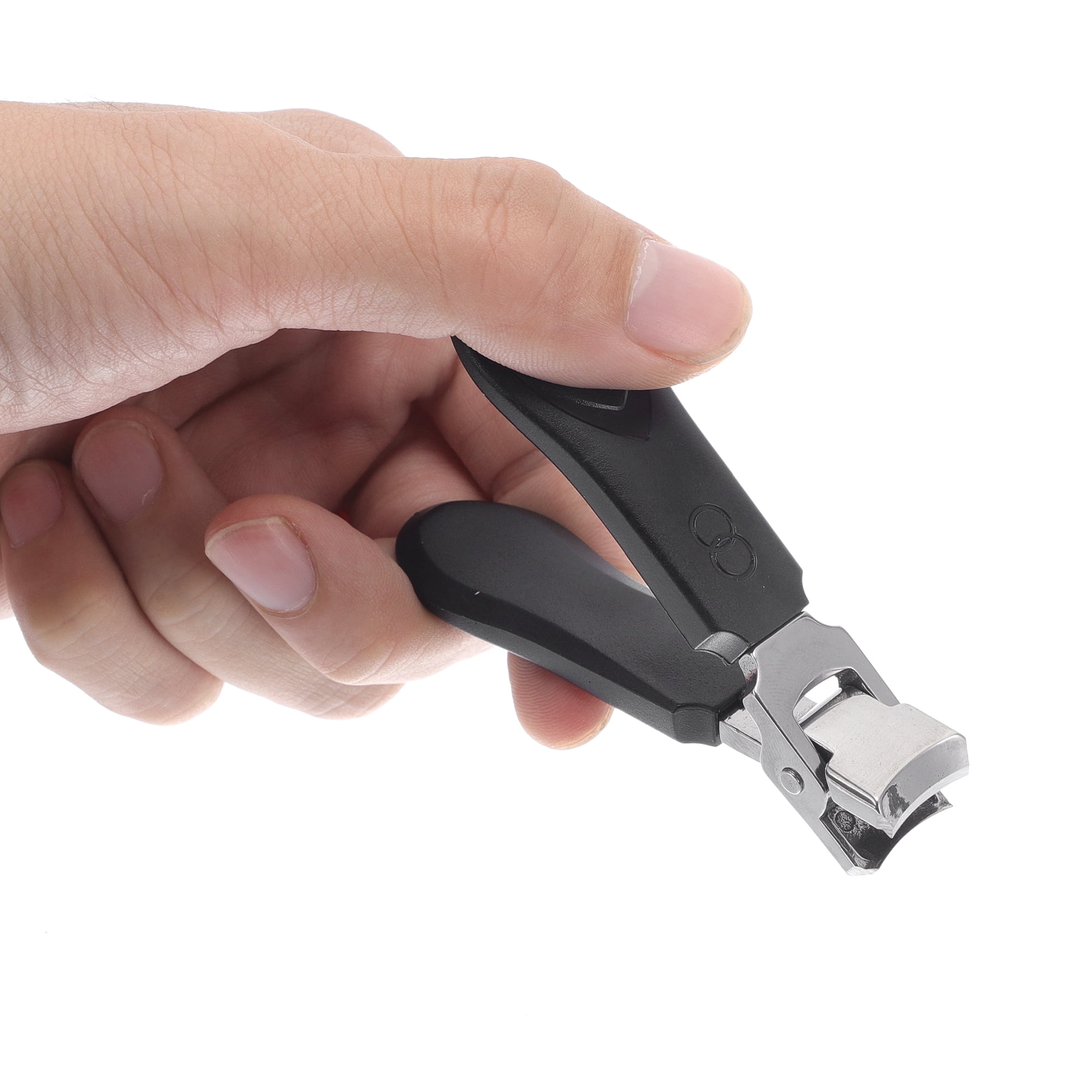 Unique Bargains 1pc Carbon Steel and Plastic Anti-splash Nail Clippers 3.43"x 0.63" Black