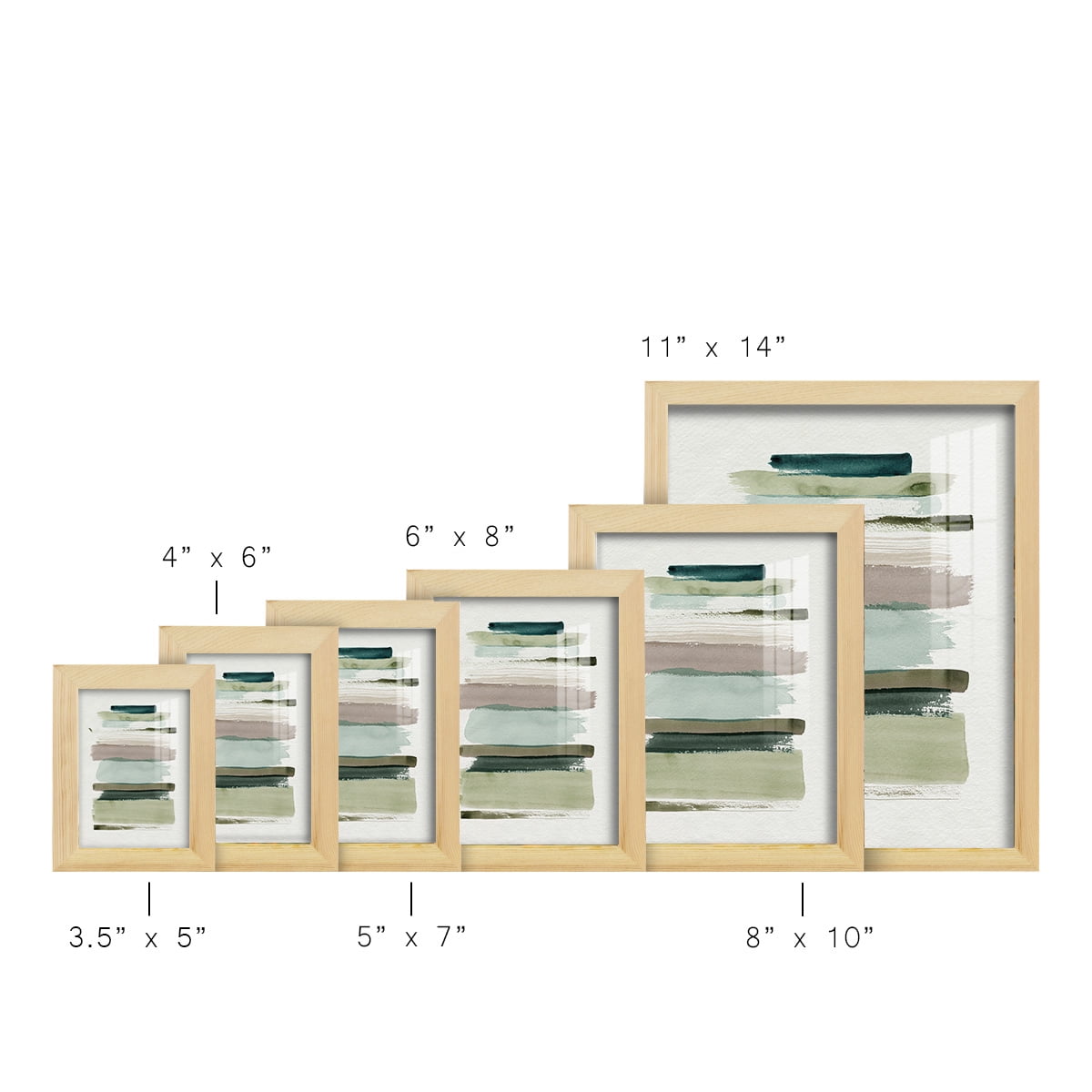 Grass Stains I - Framed Print w/glass - Natural Wood