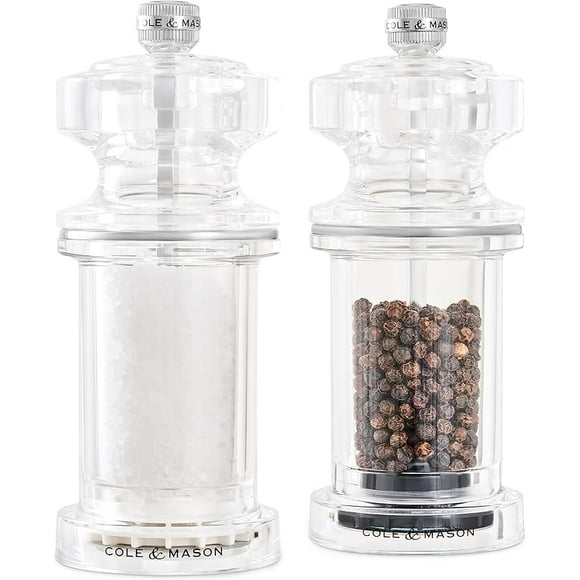Cole & Mason 2-Piece 605 Classic Precision Salt & Pepper Mill Gift Set, 5.7", Acrylic