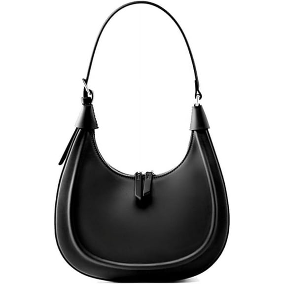 JUYGO Small Cowhide Crescent Shoulder Bag, Under the Arm Purse Crossbody Bag for Women