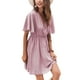 thumbnail image 3 of Sunloudy Vestido casual de manga corta para mujer, a la moda, estampado de puntos, cuello en V, cintura alta, vestido de gasa Sunloudy S M L XL, 3 of 8