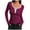 #262-Hot Pink, variant on Women Tops Long Sleeve Striped Tops V-Neck Button Blouse Square Check Print Fall Basic Tees Casual T Shirts Slim Fit Gifts