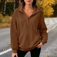 thumbnail image 2 of GigrtiJin Long Sleeve Sweatshirts for Women Collared V Neck Pullover Sweatshirts Button up Loose Sweatshirts with Pockets, 2 of 8