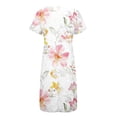 thumbnail image 5 of Zorckvet Womens Button Down Dresses Loose with Pockets Short Sleeve Casual Long Dress for Women V Neck, 5 of 6