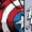 CHAMBRAY BLUE, variant on Captain America - Ink Grid - Youth Girls Boxy T-Shirt