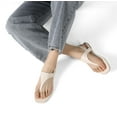 thumbnail image 3 of Dream Pairs Women’s Summer Casual Dressy Cute Comfortable Thong T-Strap Elastic Flat Sandals SDFS225W, 3 of 4