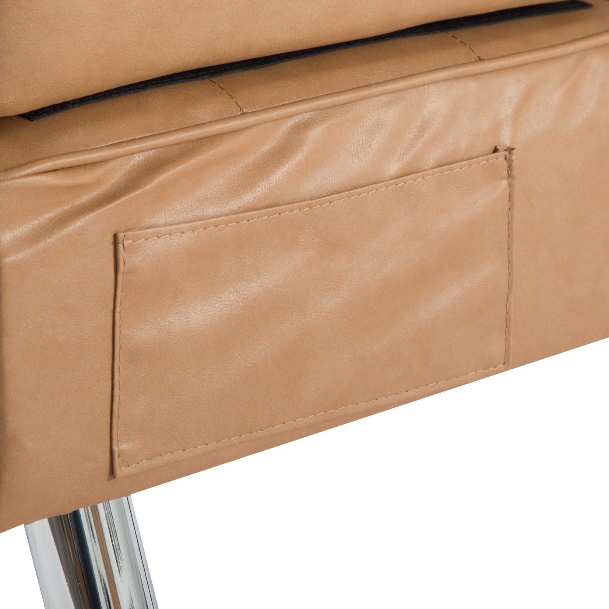 Gewnee Tangerine 69.49" Foldable Sofa Bed - Adjustable Recliner with 2 Cup Holders & Chrome Metal Legs