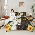 thumbnail image 4 of Castle Fairy Female Men Women Farmhouse Bull Skull 3 Pieces Queen Comforter Set,Animal Cow Print Ultra Soft Bedding Sets,Floral Sunflowers Bedding Comforter Set Breathable,Ultra Soft Home Decor, 4 of 8