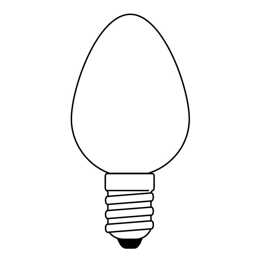 25Pk - Sunlite 10w C7 120v E12 Candelabra Base Clear Incandescent Salt Bulb