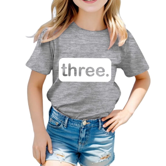 TZEWGL Tops For Girl Boy Short Sleeve Graphic Prints Trendy Fans Present Clothing For Newborns size 2-3T