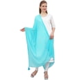 thumbnail image 2 of Phagun Foulard Tour de Cou en Mousseline à Franges d'Été Dupatta Femme Longue Étole Foulards-Vert, 2 of 5