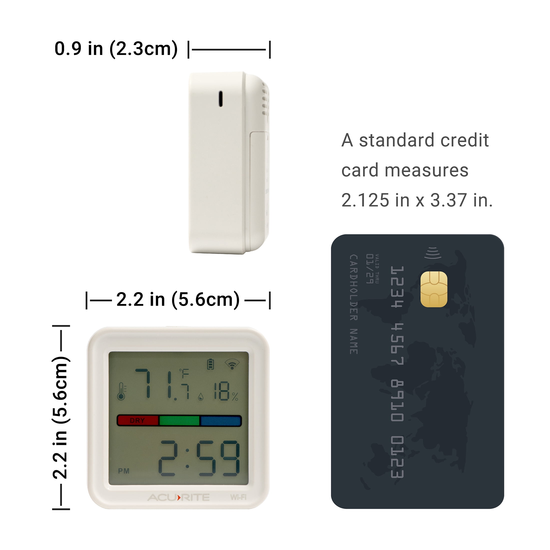 AcuRite 17017W Smart WiFi Indoor Thermometer & Hygrometer – Temperature and Humidity Monitor with App, Digital Display, Comfort Meter, Remote Alerts